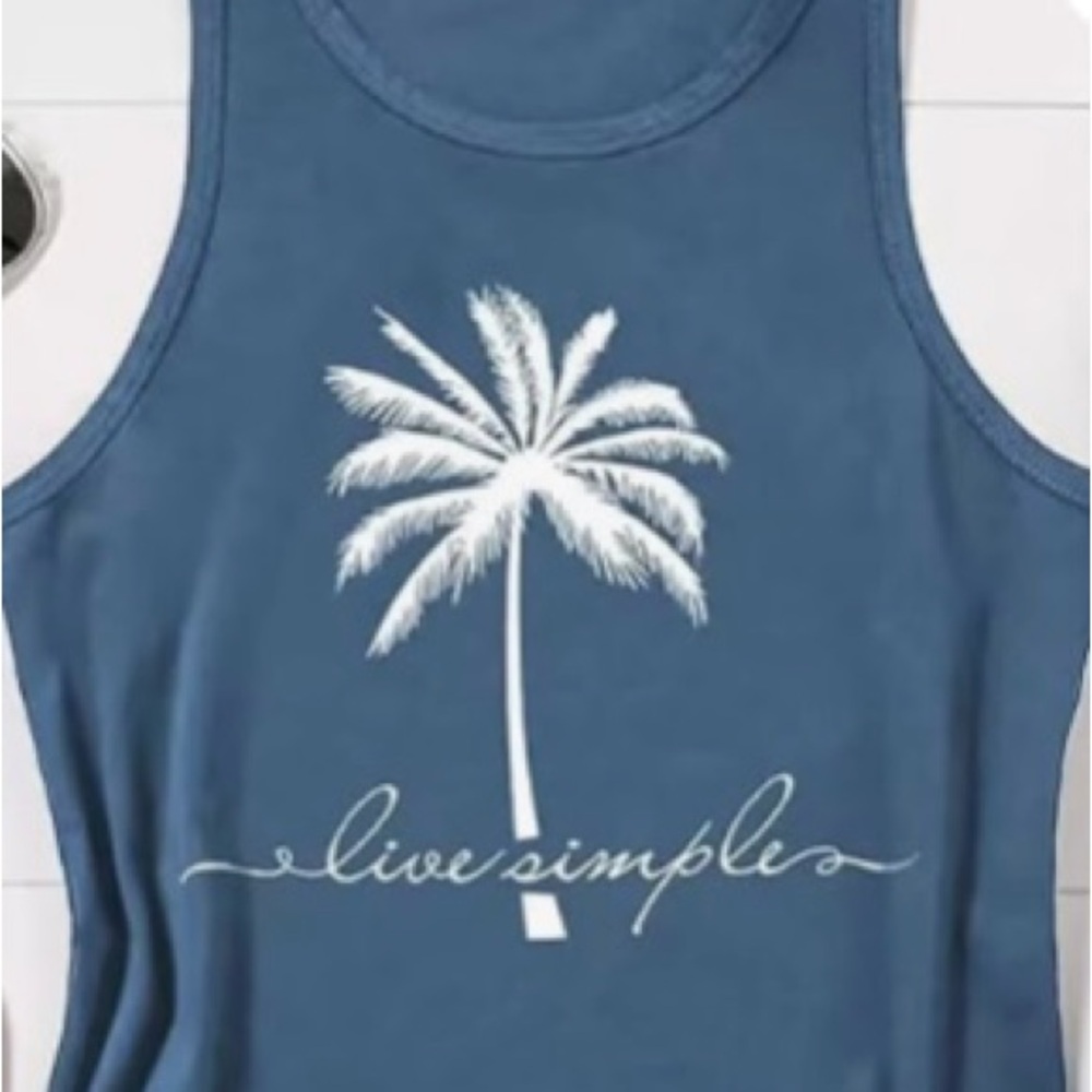 Live Simple Coconut tree tank top Size Large - Picture 8 of 10